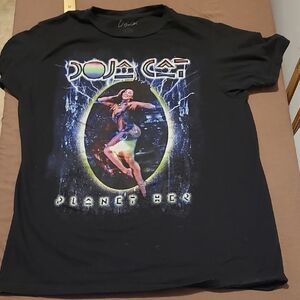 Black DOJA CAT Graphic Band T-Shirt with Colorful Design